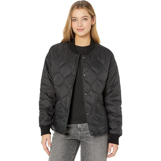 Sanctuary Vancouver Quilted Bomber Jacket In Black Noir