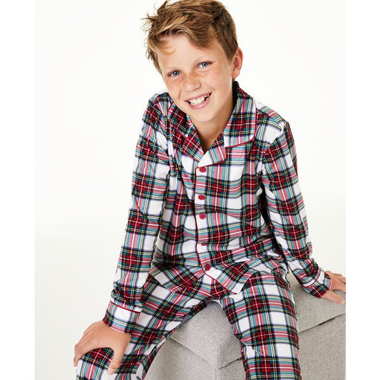 FAMILY PAJAMAS Kids Matching Stewart Plaid Pajama Set