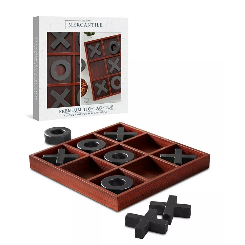 Studio Mercantile Premium Solid Wood Tic Tac Toe Board Game