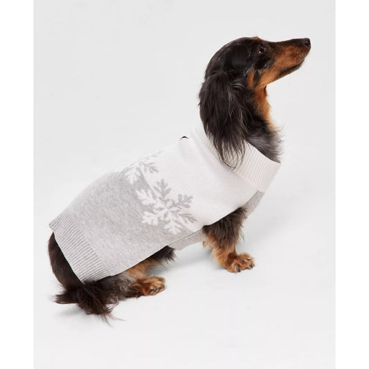Holiday Lane Colorblocked Snowflake Pet Sweater In Gray Cream