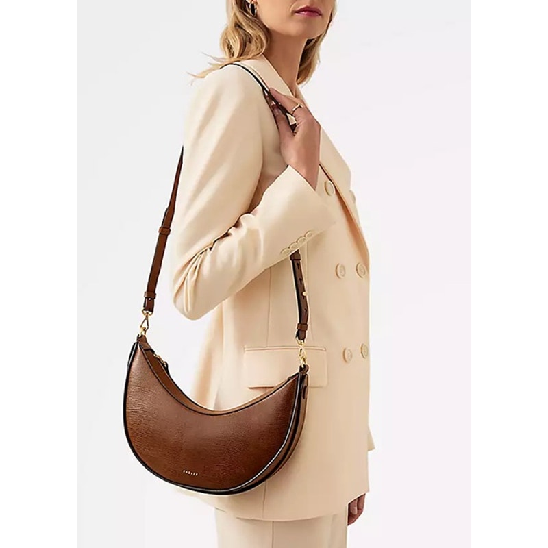 Radley London The Kensal Faux Lizard Small Ziptop Shoulder Bag In Medium Brown