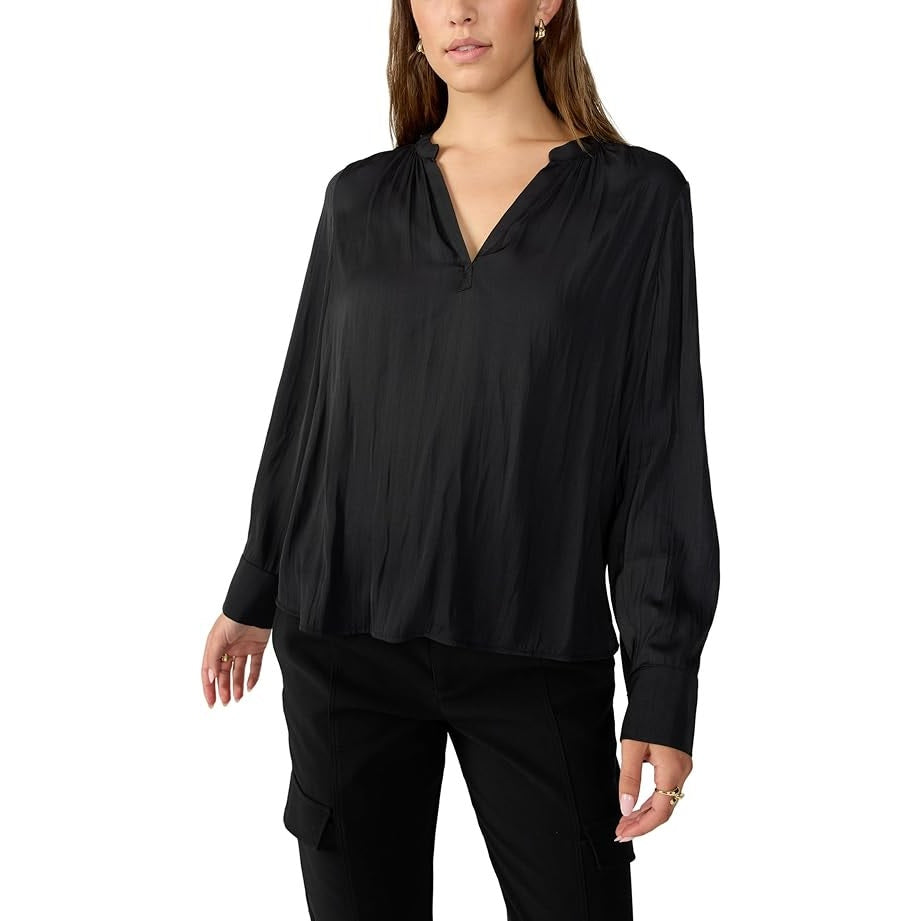 Sanctuary Ladies Lizzie Sateen Tunic In Black