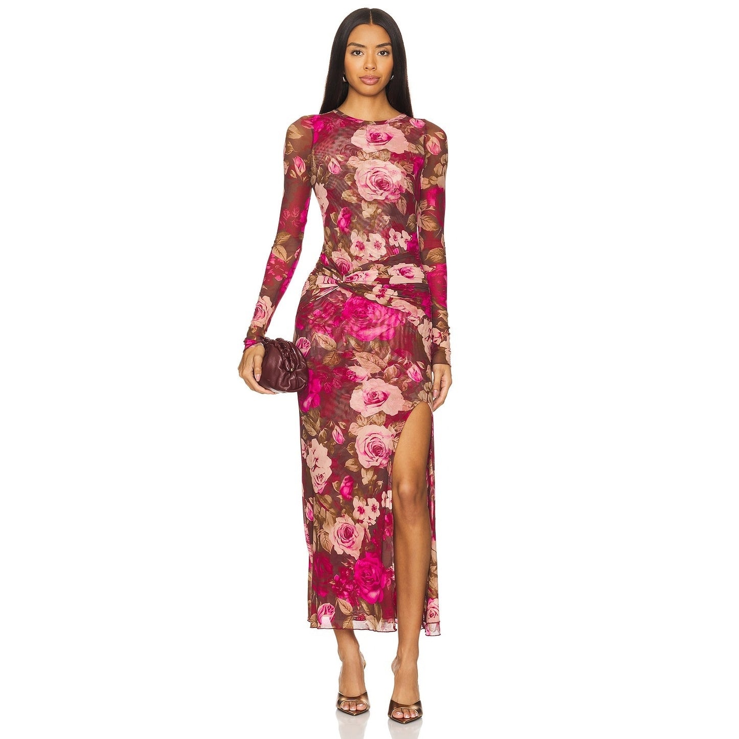 Free People Gianni Maxi Dress Love Combo in Pink Rose