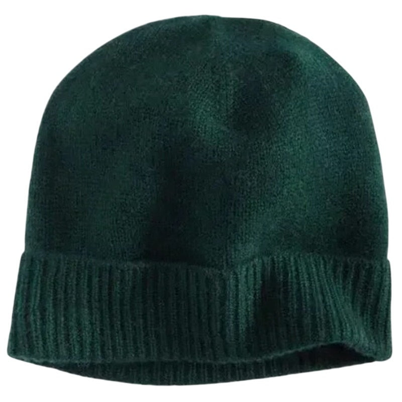 Charter Club 100% Cashmere Cuffed Beanie in Deep Pine Green