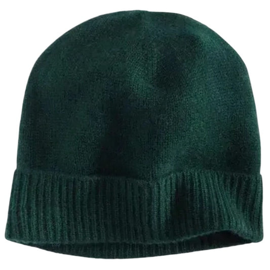 Charter Club 100% Cashmere Cuffed Beanie in Deep Pine Green