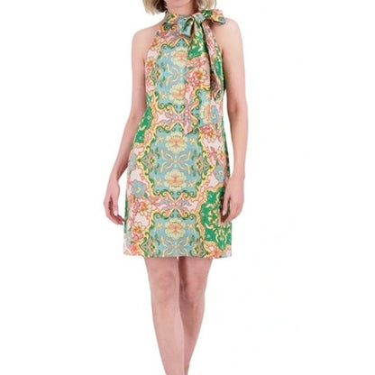 Vince Camuto Women's Retro Paisley Halter Tie-Neck Midi Dress in Multi