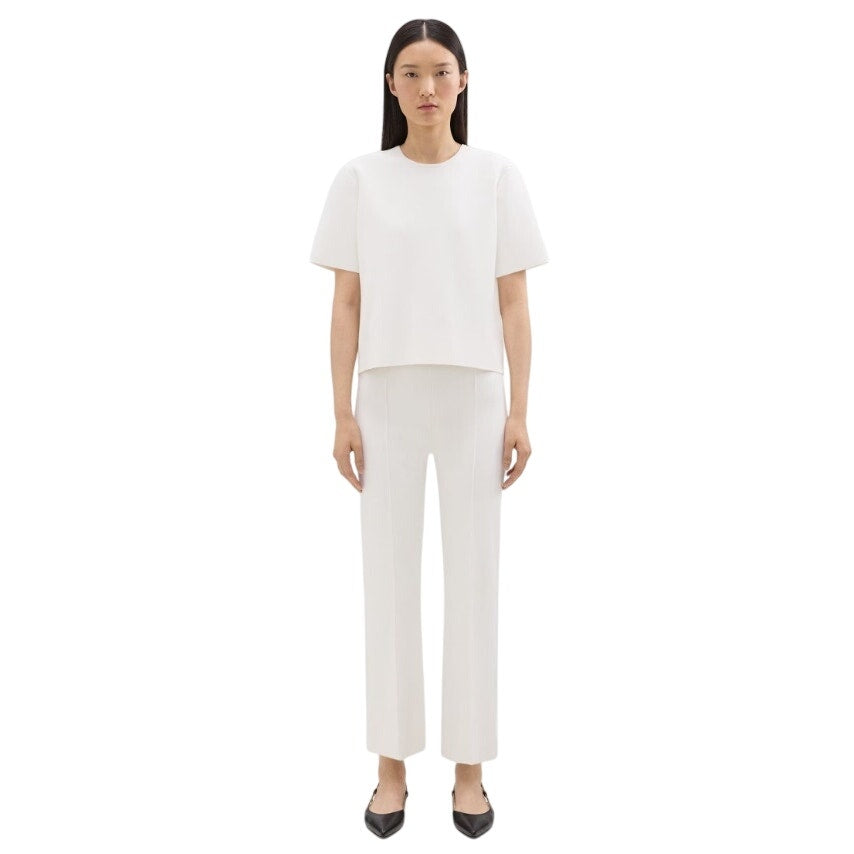 Theory Women's Cropped Flare Pant in Crepe Knit, Size Large