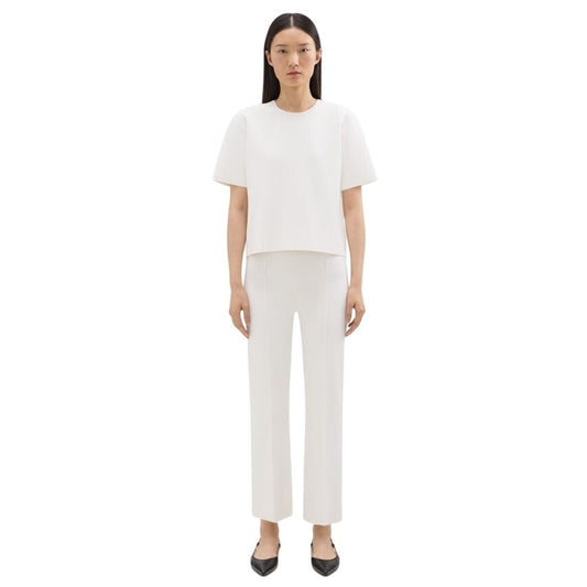 Theory Women's Cropped Flare Pant in Crepe Knit, Size Large