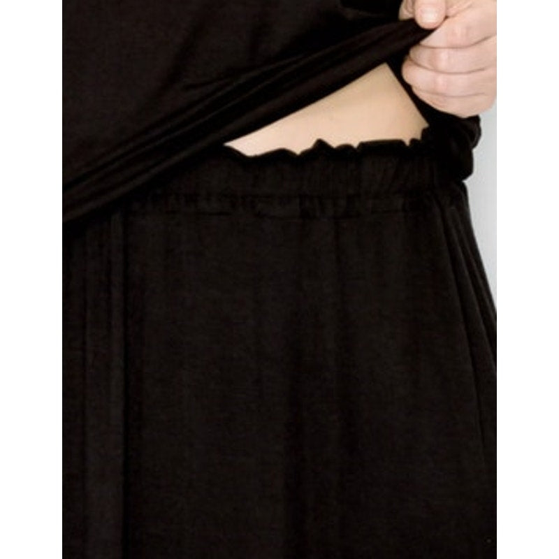 Coin 1804 Women's Elastic Waist Maxi Skirt in Black