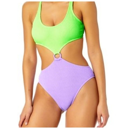 Salt & Cove Juniors' Colorblocked One-Piece Monokini, Mint Lavender