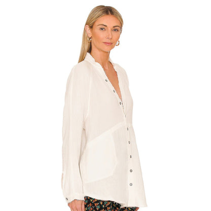 Free People Summer Daydream Button Down in White