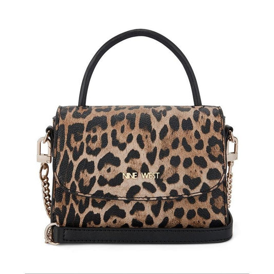 Nine West Women's "Skylar" Mini Leopard Print Bag In Black & Brown