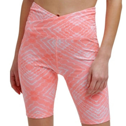 DKNY Sport Neon Pink & White Tie Dye Biker Shorts w/ Pockets, Multiple Sizes