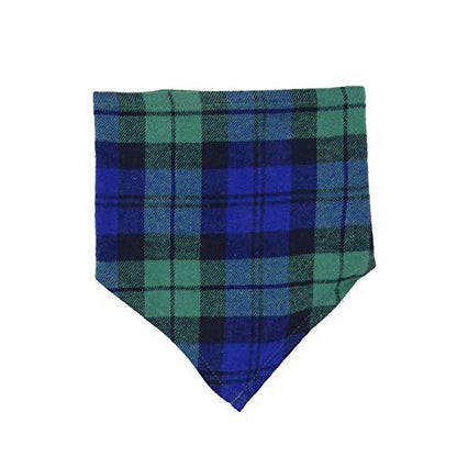 Family PJs Blue & Green Black Watch Plaid Dog Bandana