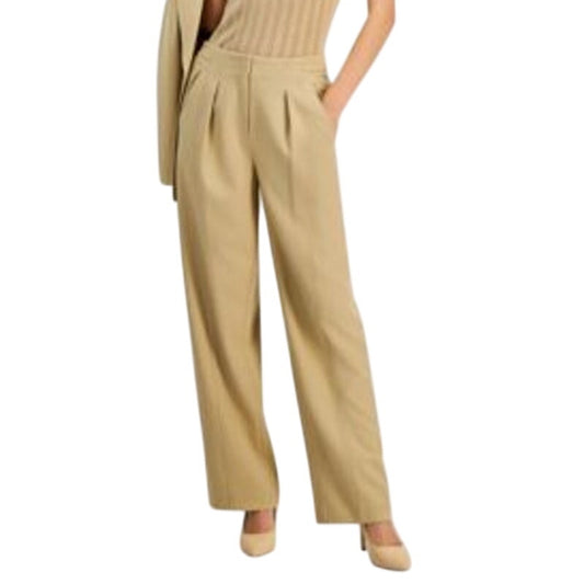 Bar III Women's Pleated-Front Dress Pants in Toasted Sesame Tan