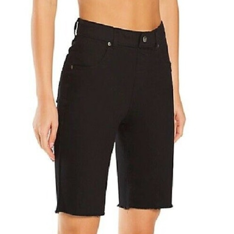 HUE LADIES ULTRA SOFT DENIM BERMUDA SHORTS, BLACK, MED, NWT