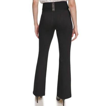 Calvin Klein Women's Wide Waistband Pull-On Pants in Black
