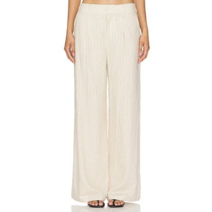 Sanctuary Women's Pleated-Front Wide-Leg Vineyard Stripe Pants in Beige