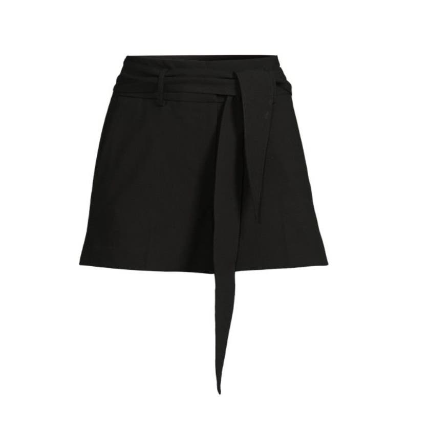 DKNY Tie Belted Shorts in Black, Size 12