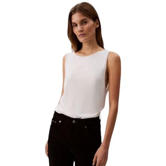 Calvin Klein Women's High-Neck Sleeveless Tank Top in Turtledove Tan