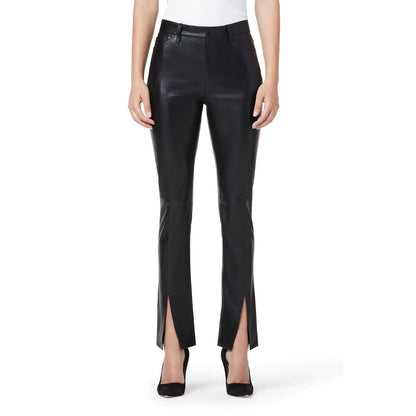 Hudson Barbara High Waist Straight Pant In Black Beauty Faux Leather