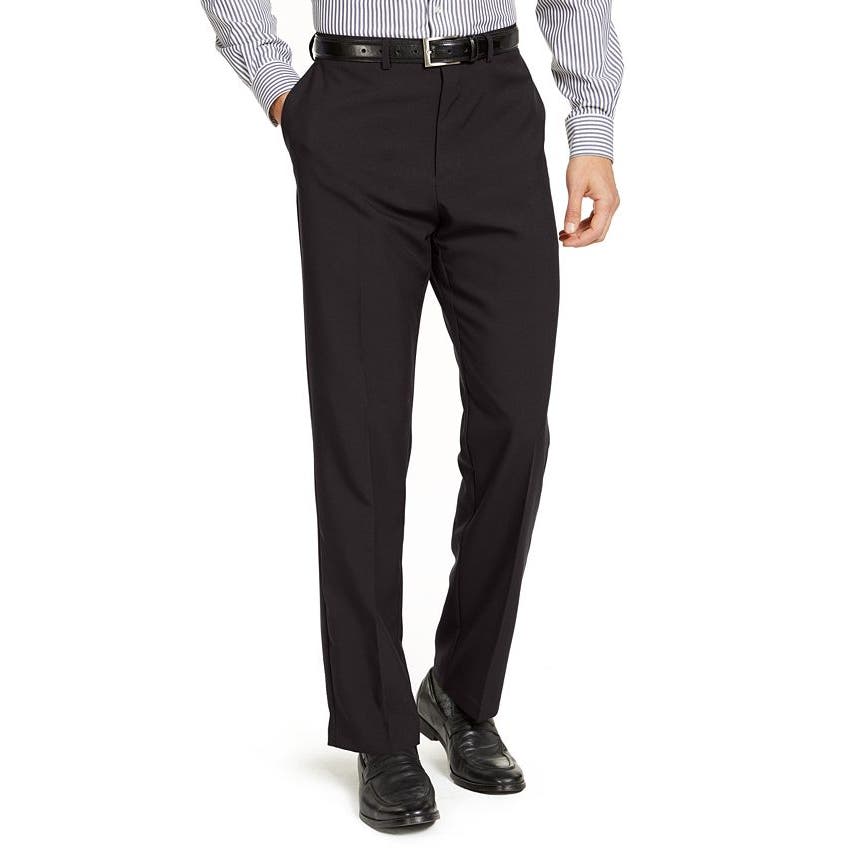 DOCKERS Men's Relaxed Fit Solid Black Comfort Khaki Dress Pants, Size 40x32