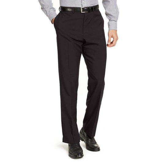 DOCKERS Men's Relaxed Fit Solid Black Comfort Khaki Dress Pants