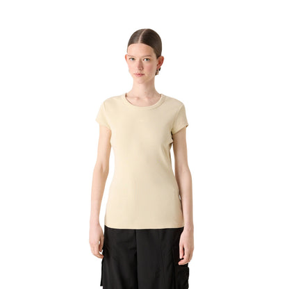 Hugo BOSS Orange Women's Esima Ribbed Cutout Top in Beige