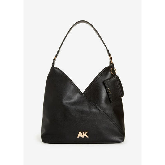 Anne Klein Pebbled Faux Leather Shoulder Bag Black