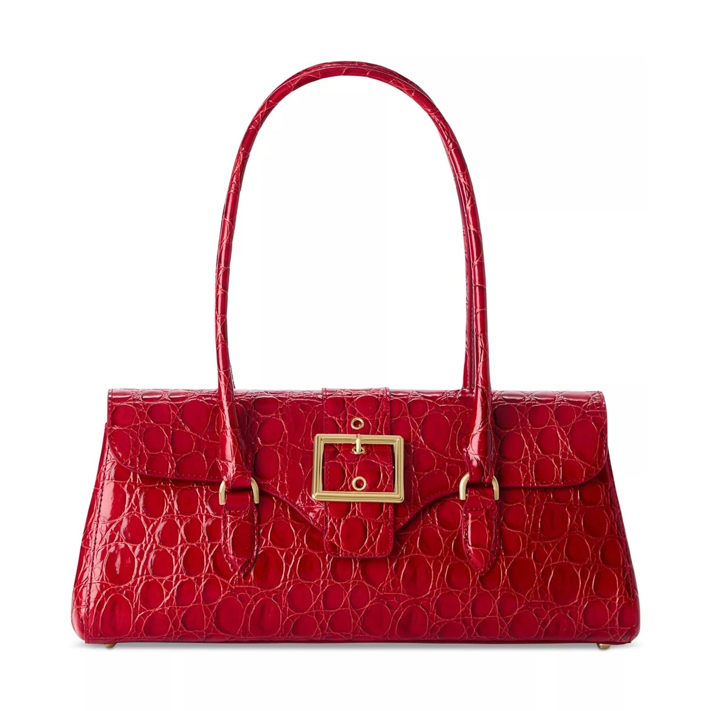 Brahmin Dayan Vanderbilt Embossed Leather Satchel in Sriracha