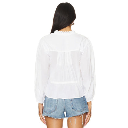 Free People Long Sleeve Best of Me Blouse in White