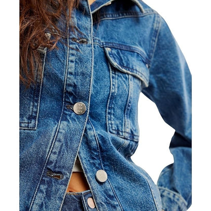 Free People Jade High Dive Blue Denim Jacket