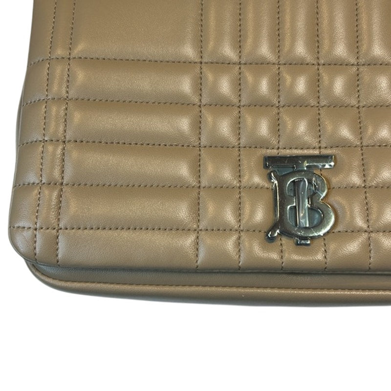 Burberry Small Lola Quilted Leather Shoulder Bag In Oat Beige Leather