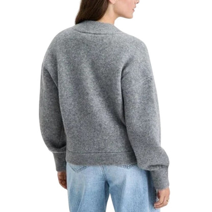 On 34th Women's Fuzzy-Knit Zip Cardigan in Light Grey Heather