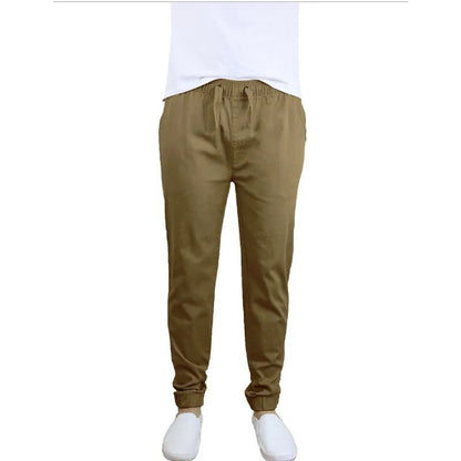 Galaxy By Harvic Men's Basic Stretch Twill Joggers In Olive