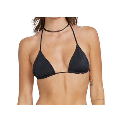VOLCOM Women's Simply Seamless Skimpy Triangle Bikini Top in Black