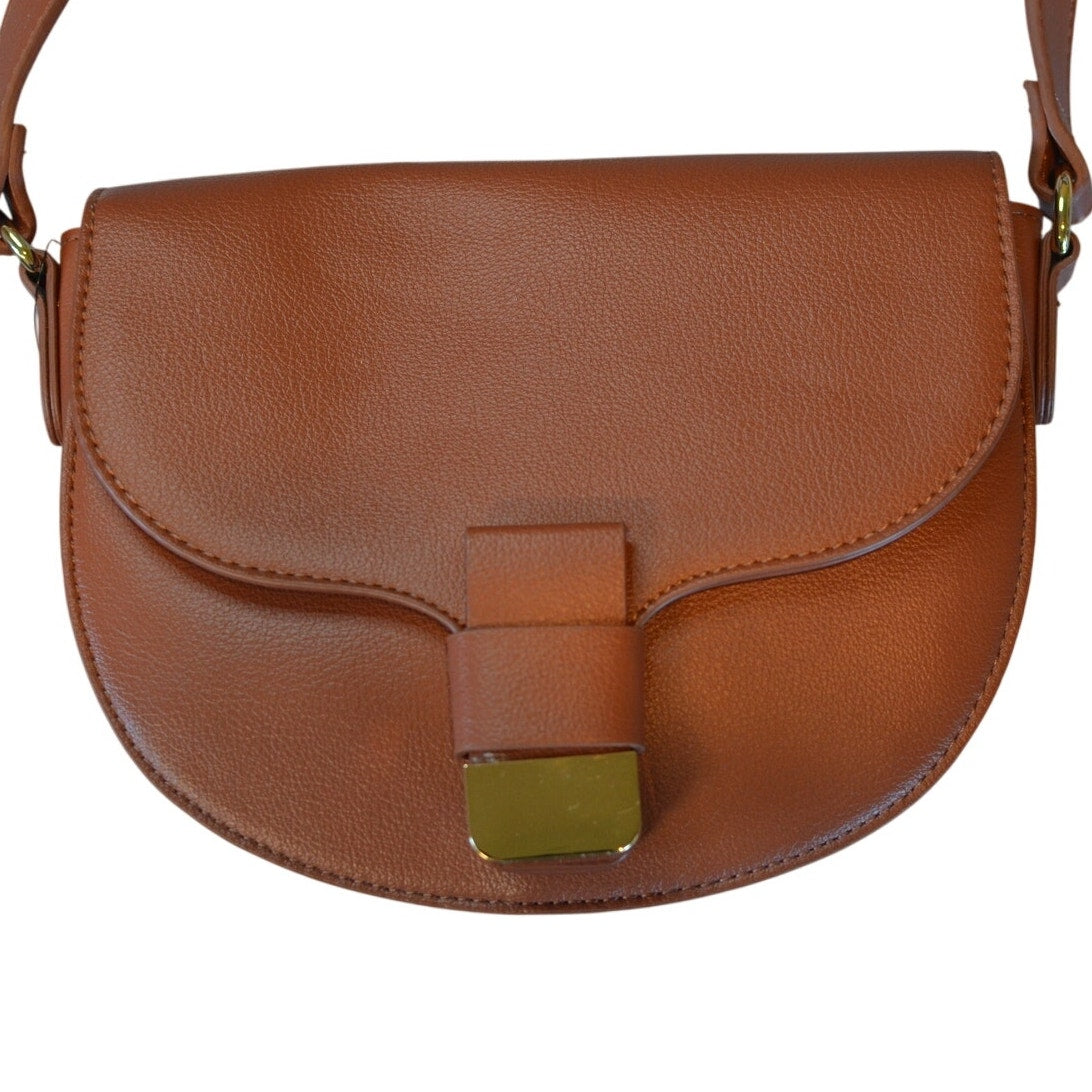 On 34th Women's "Holmme" Saddle Crossbody Bag in Bison Brown
