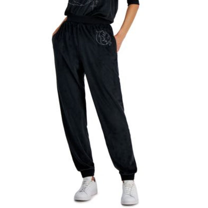 Grayson Threads: The Label Juniors High Rise Velour Joggers in Black