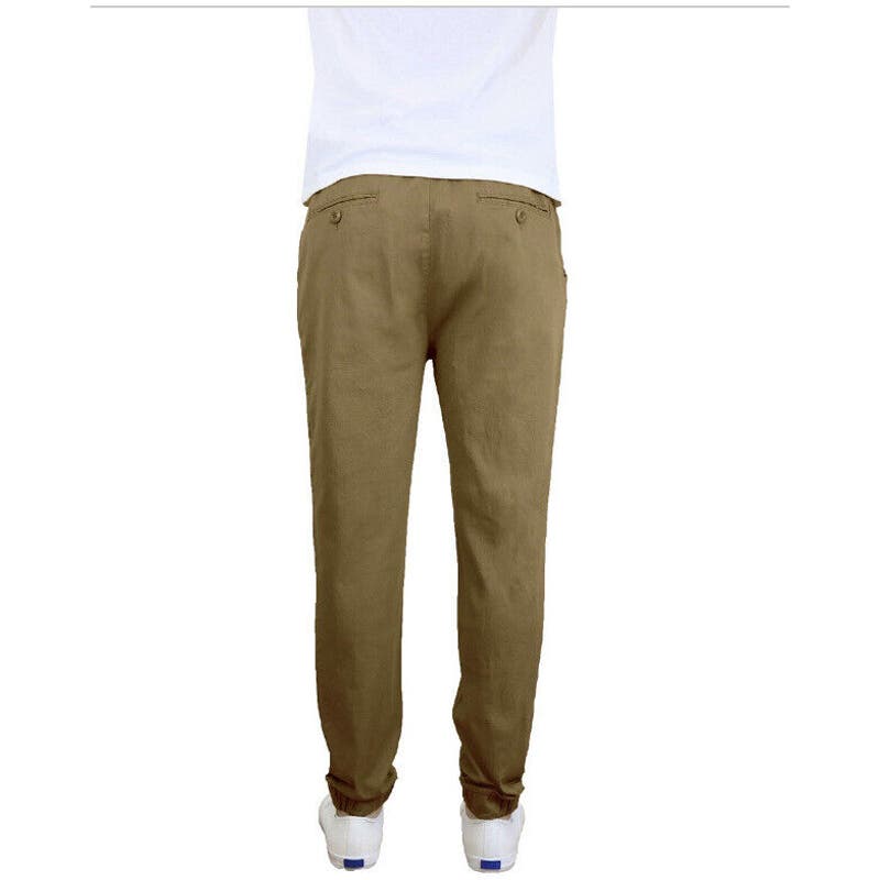 Galaxy By Harvic Men's Basic Stretch Twill Joggers In Olive, Size Medium