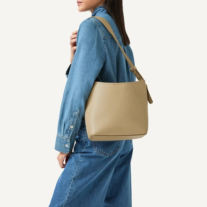 Radley London Bathurst Mews Medium Ziptop Shoulder Bag In Light Beige