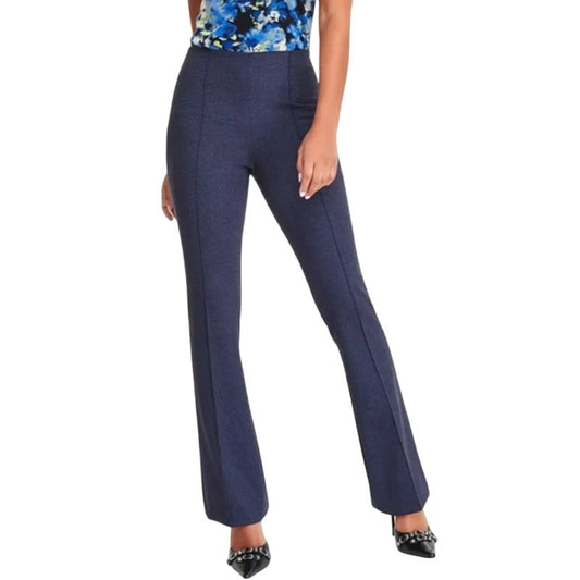 Bar III Women's High-Rise Imitation Denim Pull-On Dress Pants in Navy Blue