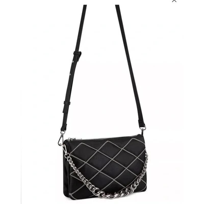 I.N.C. INTERNATIONAL CONCEPTS Frankiee Chain Quilted Small Crossbody In Black