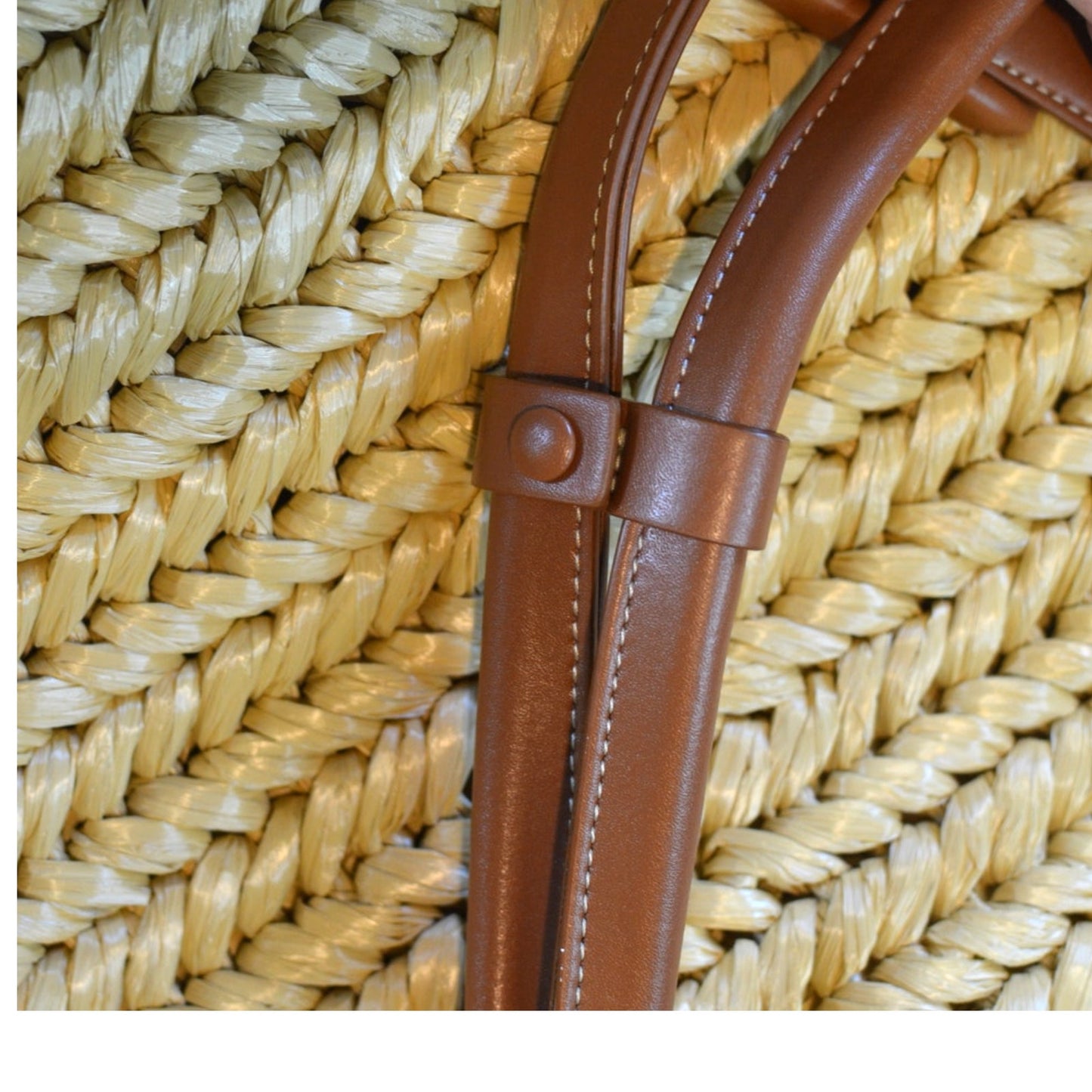 Bottega Veneta Women's "Arco" Raffia Tote in Tan with Leather Pouch
