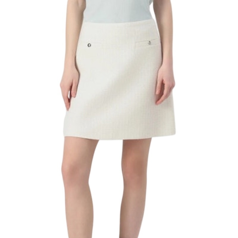 HUGO BOSS Women's Rabrina Tweed Pencil Skirt in White Shimmer