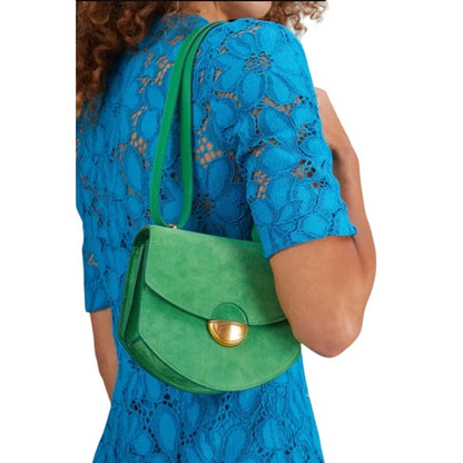 PROENZA SCHOULER Suede Mini Rounded Dia Bag in Bottle Green