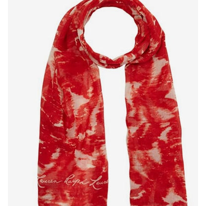 Lauren Ralph Lauren Summer Palm Wrap Style Scarf in Red