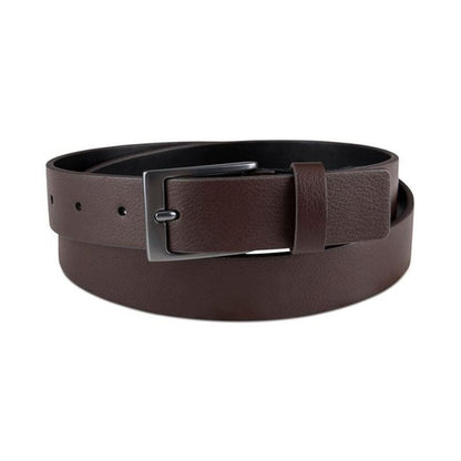 ALFANI Men's Stretch Tab Faux-Leather Belt Brown