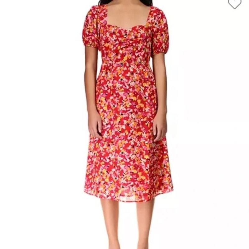 Sanctuary Women’s Red Floral Printed Midi Dress