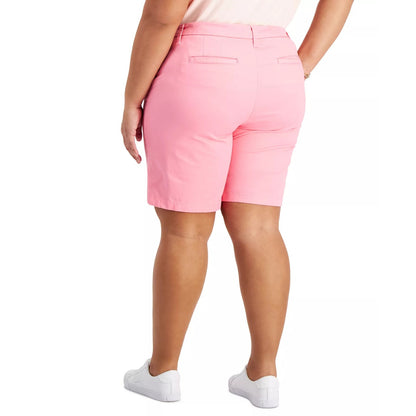 Tommy Hilfiger Plus Size Hollywood Bermuda Shorts in Pink