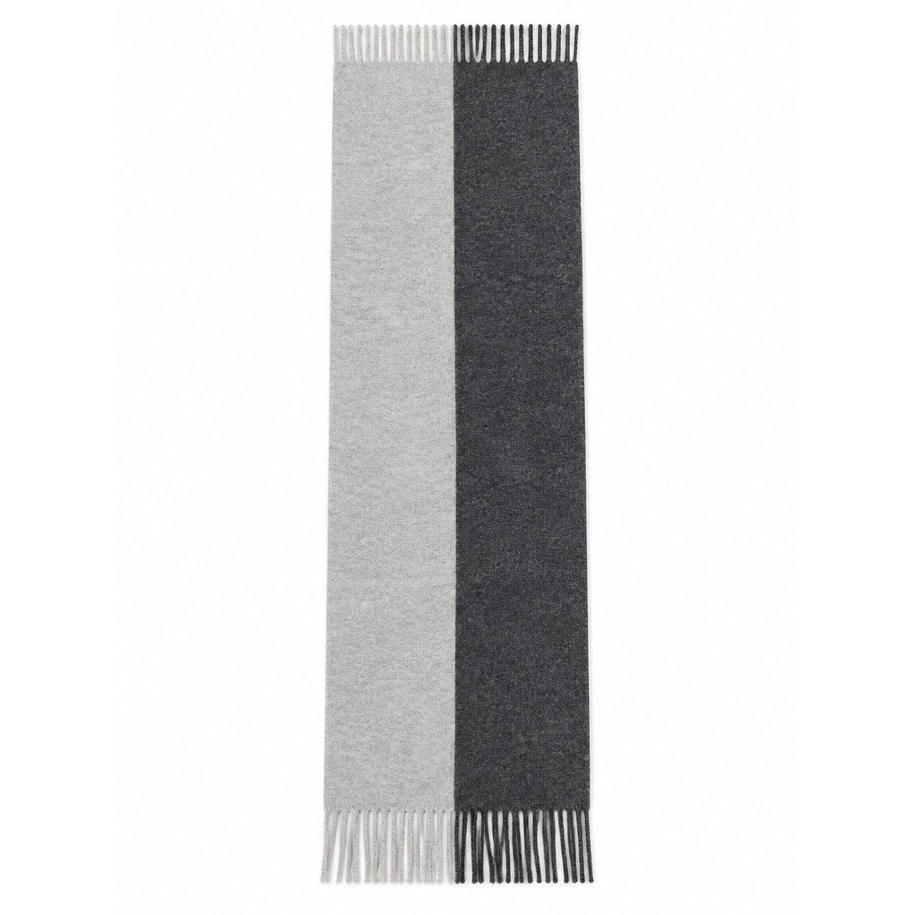 C by Bloomingdale's Cashmere Block Stripe Oversized Scarf in Mixed Greys